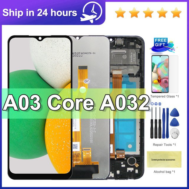 Samsung A03 Core LCD Display Touchscreen Digitalisierer mit Rahmen in Schwarz für SM-A032F und SM-A032F/DS - Bild 1