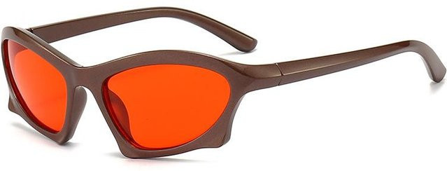 Hip Hop Punk Sonnenbrille Herren, Vollrand, Cat-Eye, Plastic, brown - Bild 1