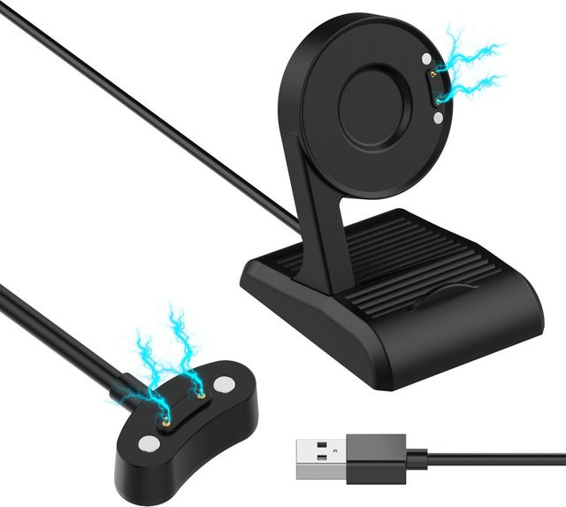 Hujerl Magnetisches Ladekabel in Schwarz für Ticwatch Pro 5, Pro X, Pro 3 Ultra GPS, Pro 3 GPS und E3 - Bild 1