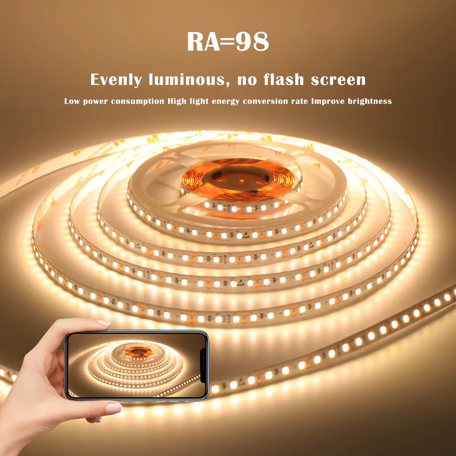 KISUFU RGB LED-Streifen mit RA98, ultradünnes 5 mm PCB, 120 LEDs/m, 2835 SMD, multicolor, für Heimbeleuchtung - Bild 5
