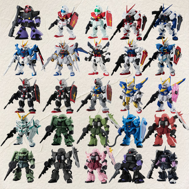 Bandai Gundam Mobile Suit Ensemble, Zusammengebautes Modell, Strike Freedom, Zaku Jim - Bild 1