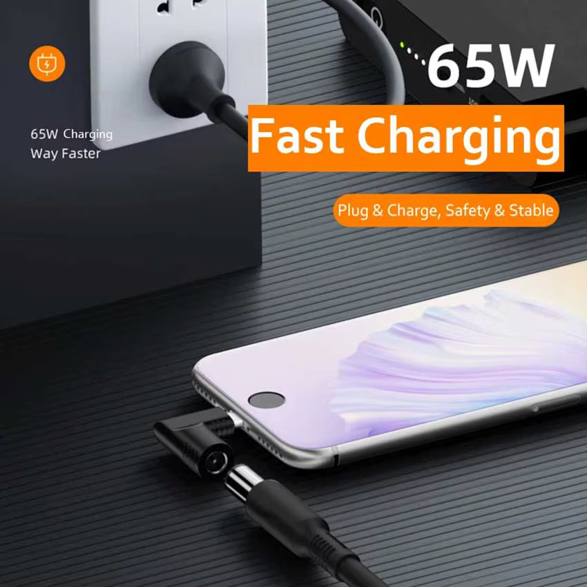 JCD USB-C auf DC Power Adapter 65W für HP Dell Lenovo MacBook Xiaomi in Schwarz - Bild 4