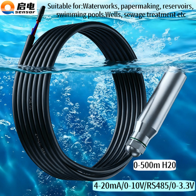 XUYANGQIDIAN Hydrostatischer Flüssigkeitsstandsensor zur Messung von Öl, Kraftstoff und Wasser mit 4-20mA, 0-10V und RS485 Schnittstellen, Messbereich 0-500M - Bild 1