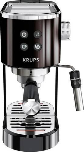 Krups EspressoVirtuoso+ XP444G Espressomaschine mit Siebträger in Schwarz mit Milchaufschäumdüse für gemahlenen Kaffee und Kapseln - Bild 1