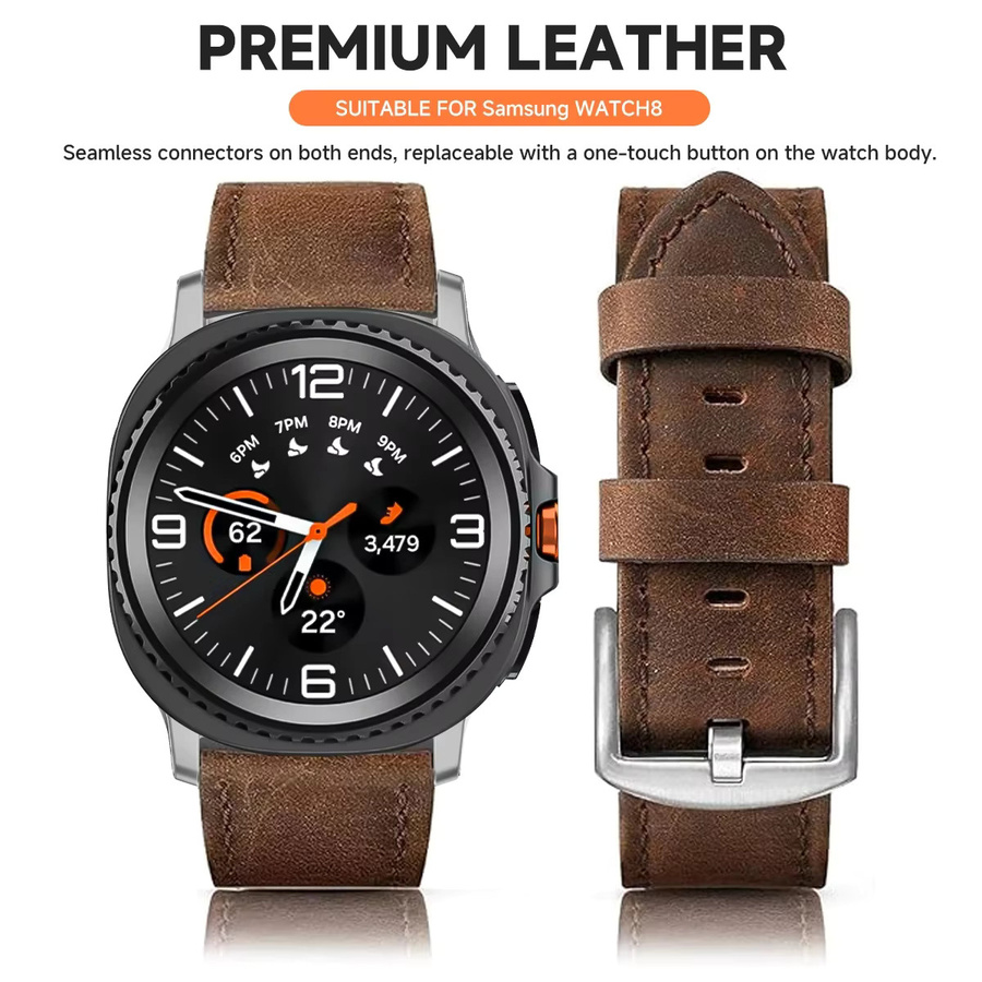 CAOWTAN Uhrenarmband Leder, Silikon, Schwarz, Herren - Bild 2