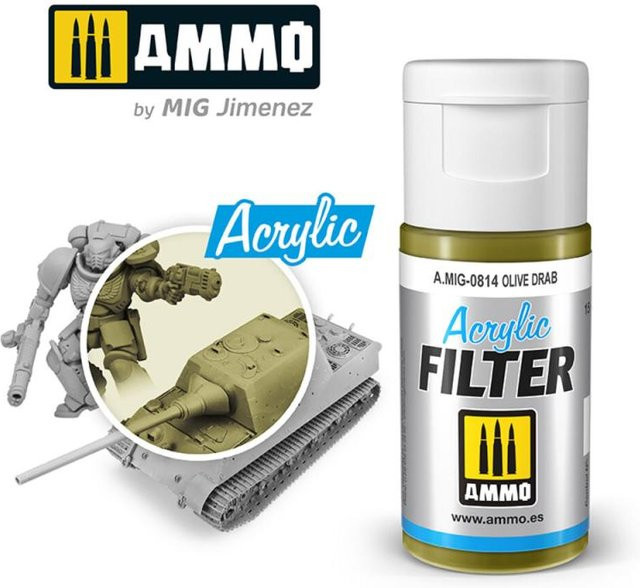 AMMO by MIG Jimenez Acrylic Filter Olive Drab, Grün, Kunststoff - Bild 1