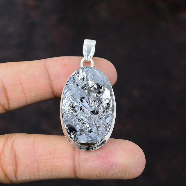 Jewel Paradise Schungit Rohanhänger, 925 Silber, Damen - Bild 1