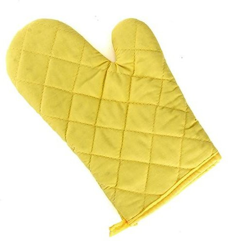 Hitzebeständiger Ofenhandschuh von Zenstar aus Baumwolle und Polyester in Gelb - Bild 1