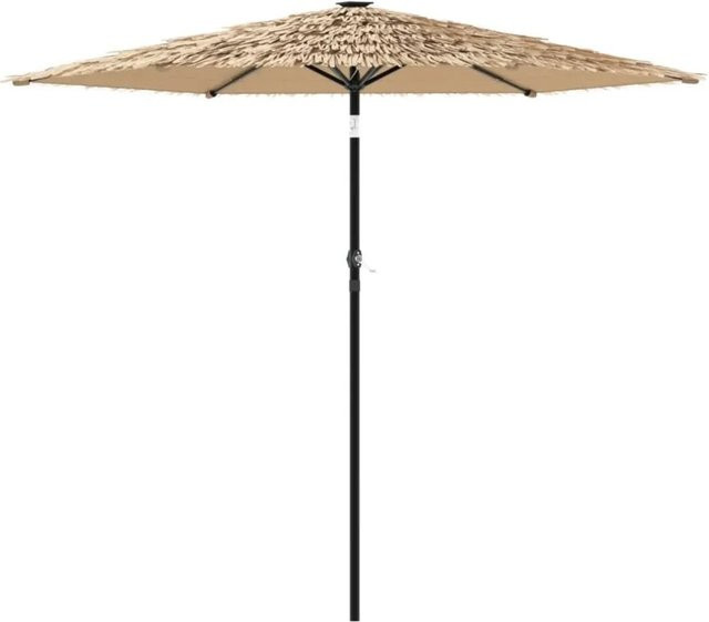 vidaXL Sonnenschirm mit LED und Stahlmast in Braun, B/T/H: 268 x 268 x 226 cm - Bild 1