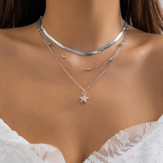 KunJoe Halsketten-Set, Kupfer, Silber, Perle, Stern Anhänger, Damen - Bild 1