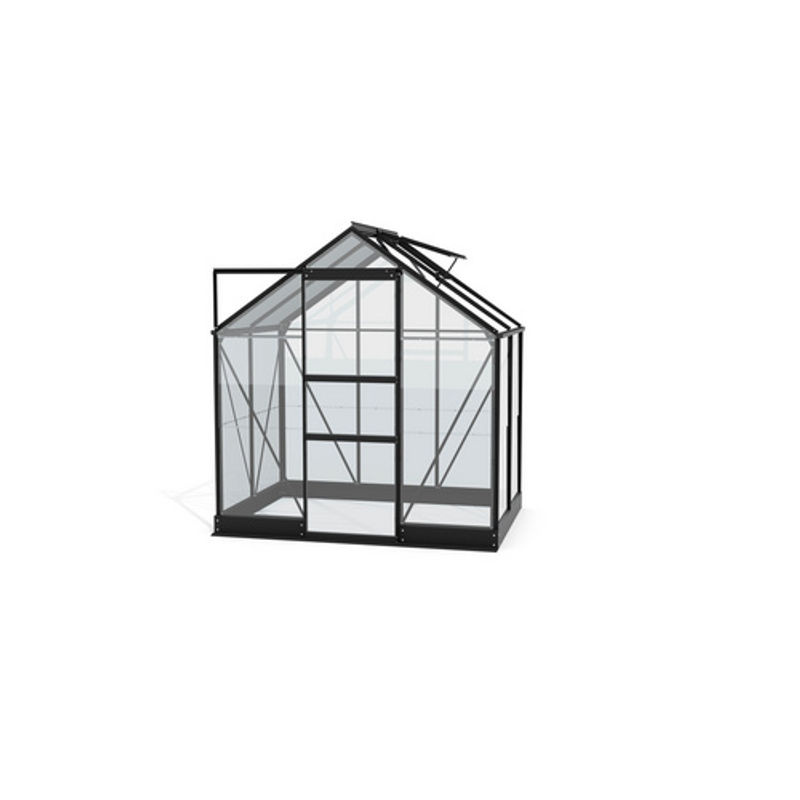 Vitavia Gewächshaus Eris 2500 in Schwarz mit ESG-Sicherheitsglas und Schiebetür, B/T/H: 195,0 x 131,0 x 207,4 cm - Bild 4