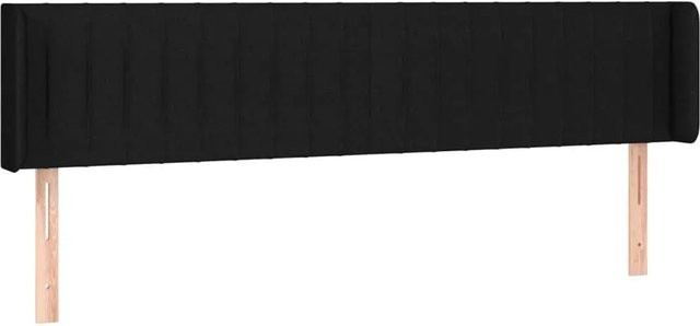 vidaXL LED Kopfteil Schwarz mit USB-Ladeport und integrierter Beleuchtung, Stoff, B: 203 cm, T: 16 cm, H: 78-88 cm - Bild 1