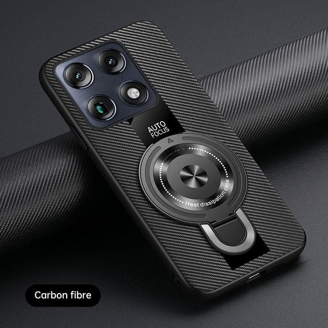 Motorola Signature Magnetische Ringhalter Hülle für Moto X70 Air Pro und Edge 70 Ultra, Schwarz, Stoßfest mit kabellosem Laden - Bild 1