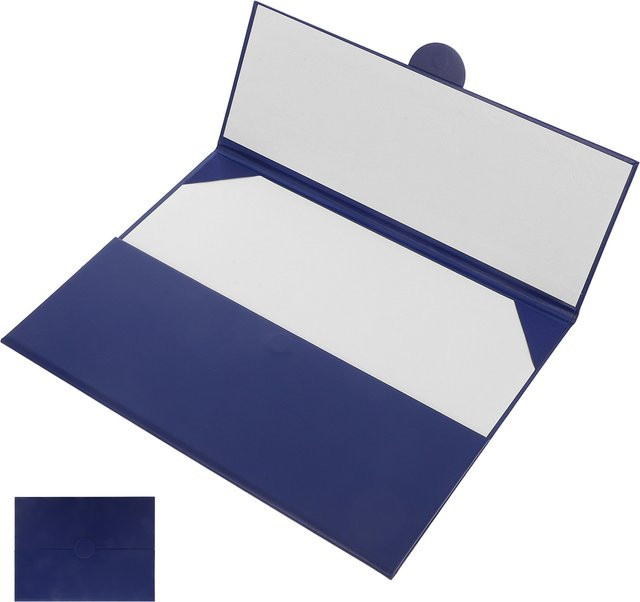 Dreifach faltbare Abschlusszeugnis-Hülle aus PU-Leder in Blau, schützende Dokumentenmappe und Urkundenhalter für A4 Dokumente - Bild 1