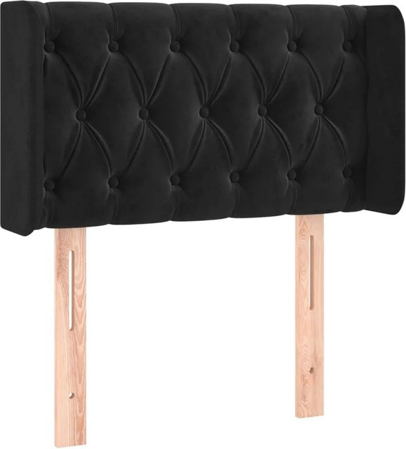 vidaXL LED Kopfteil in Schwarz aus Samt mit USB-Ladeport, Breite: 83 cm, Tiefe: 16 cm, Höhe: 78-88 cm - Bild 1