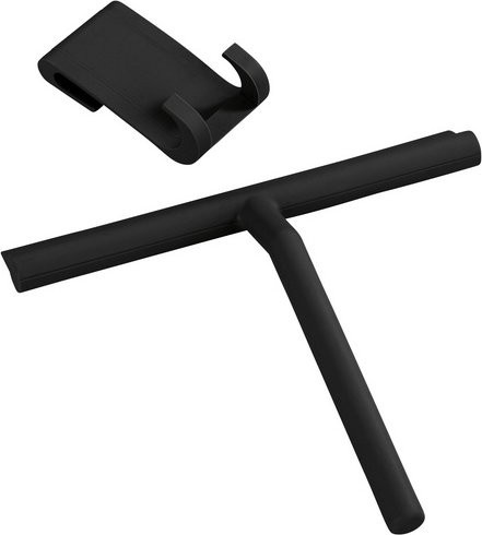 Wenko Badezimmerwischer Mola aus Silikon und Edelstahl in Schwarz B/T/H: 24,5 x 21 x 4 cm - Bild 1