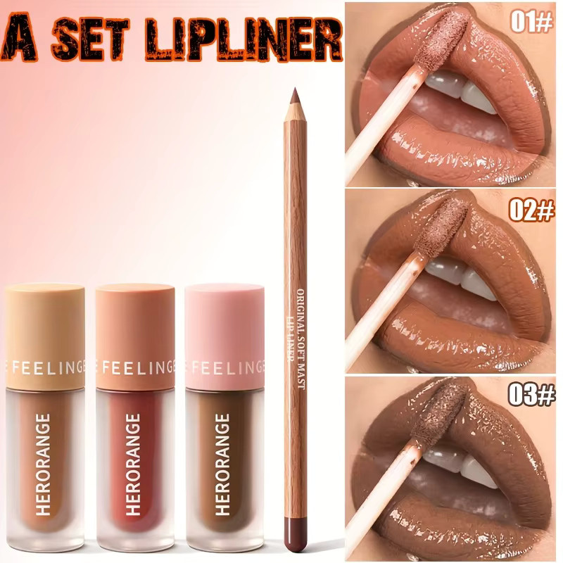 Herorange Lipliner Lipgloss Dual-Use, Matt, Unisex - Bild 1