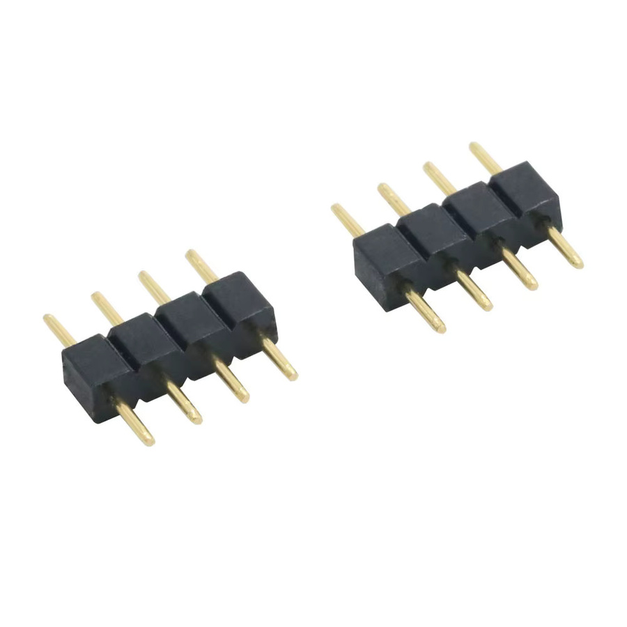 ELECAPITAL 10er Set RGB 4-Pin Stecker Adapter Doppel-Nadel-Typ Männlich in Schwarz für RGB 5050 3528 LED Streifen - Bild 3