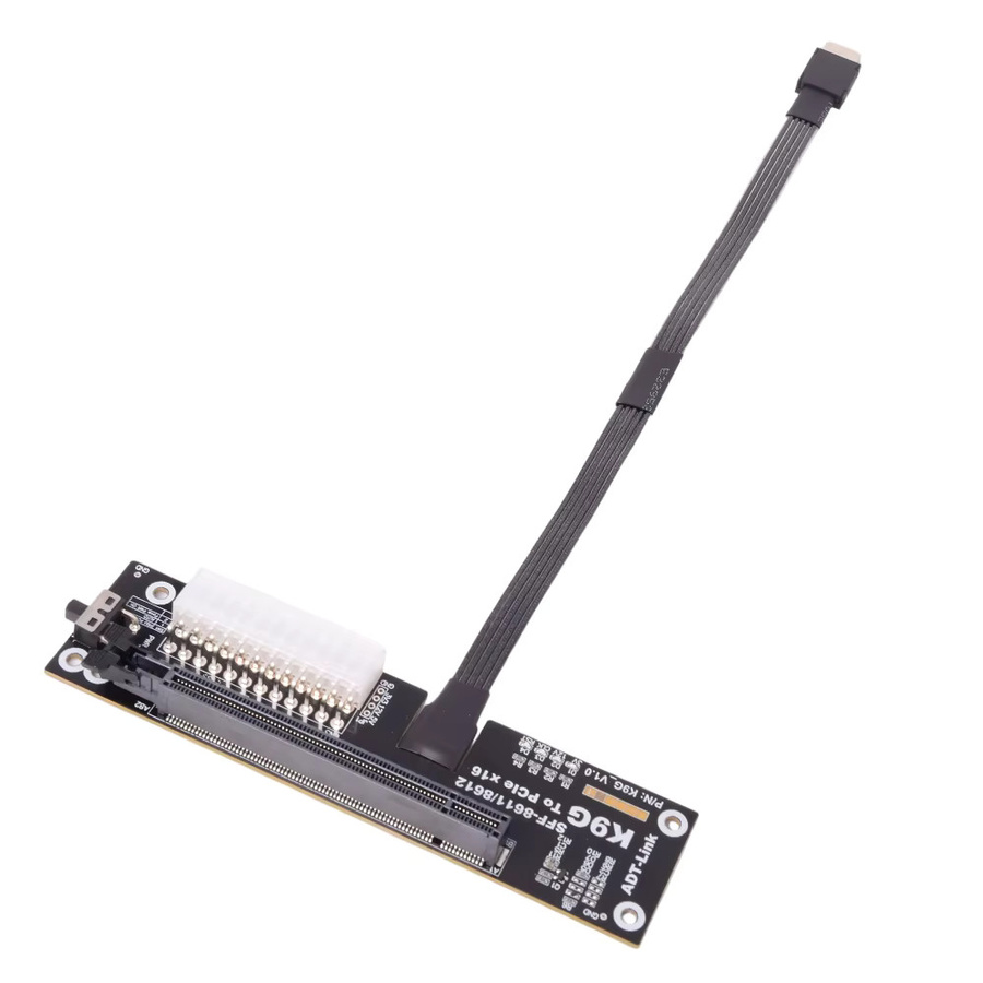 ADT-Link OCuLink GPU Dock PCIe 5.0 x4 eGPU Hochgeschwindigkeits-Dockingstation für Notebooks zu externer Grafikkarte in Schwarz - Bild 2