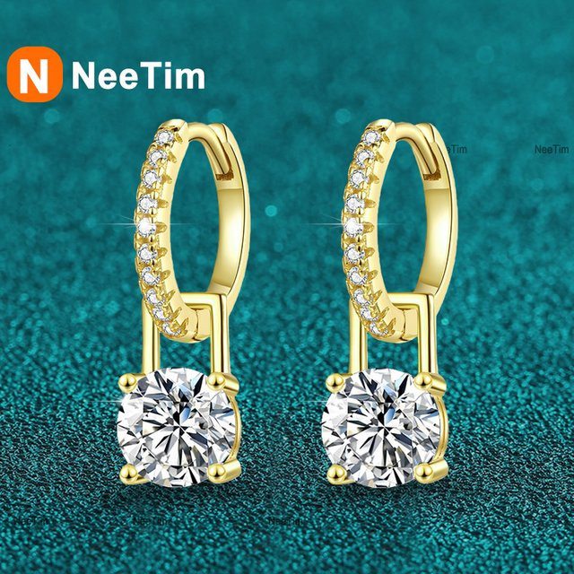 NeeTim Creolen, 925 Silber, Moissanit, Damen - Bild 1