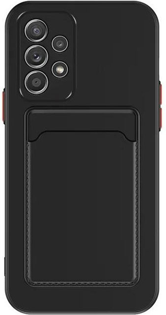 Silikon Kartenhalter Brieftasche Hülle für Samsung Galaxy S24 S23 S22 S21 S20 Plus FE Note 20 Ultra A51 A71 A54 in Schwarz - Bild 1