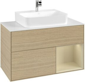 V&B Waschtischunterschrank Finion 100 in Eiche Beige lackiert - Bild 1