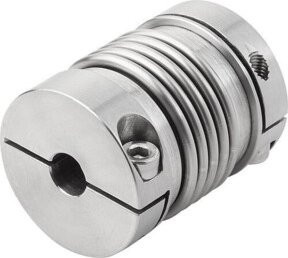 KIPP Metallbalgkupplung Gr. 100 aus Edelstahl in Silber, D1: 12 mm, D2: 15 mm, Länge: 47 mm - Bild 1