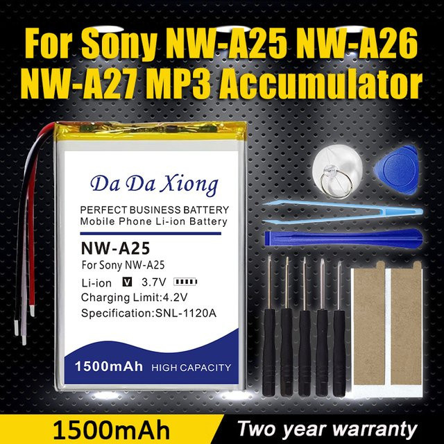 Sony NW-A25 NW-A26 NW-A27 Ersatzakku mit 1500 mAh Kapazität - Bild 1