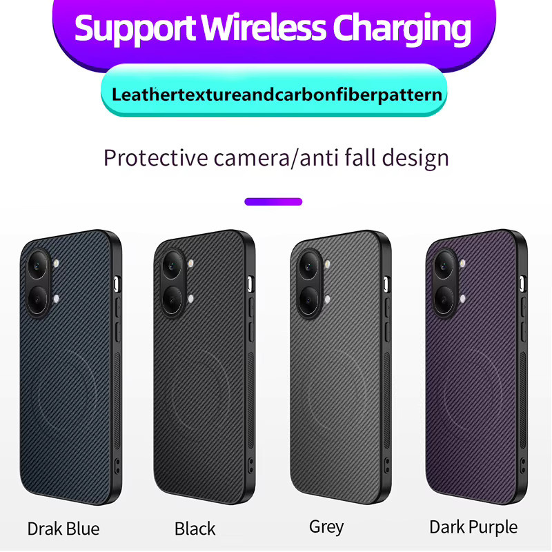 szHAIyu MagSafe Schutzhülle aus Carbonfaser-Leder für Google Pixel, Poco X8 Pro Max, Poco X7 und Poco X6 Pro in Schwarz - Bild 6