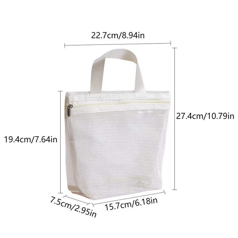 JETTING Kosmetiktasche aus Mesh zum Aufhängen, Reise-Organizer für Toilettenartikel in Weiß - Bild 3