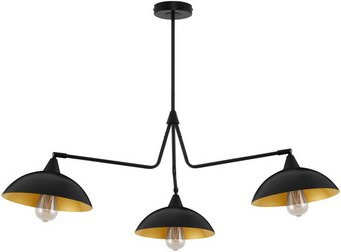 NOVA LUCE Deckenleuchte Mirba, 3-flammige LED-Pendelleuchte aus Metall, Schwarz/Goldfarben - Bild 1