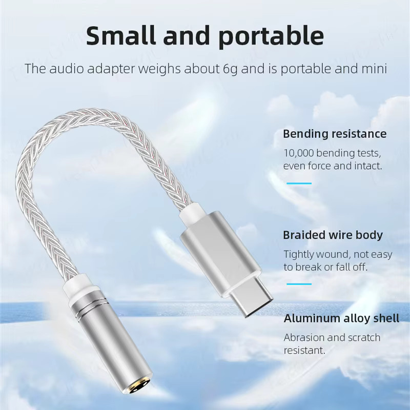 TekaGene USB Typ C auf 3,5 mm Klinke Audio-Adapter in Weiß für iPhone 16 15 und Samsung Galaxy S25 S24 S23 Ultra Z Flip - Bild 2