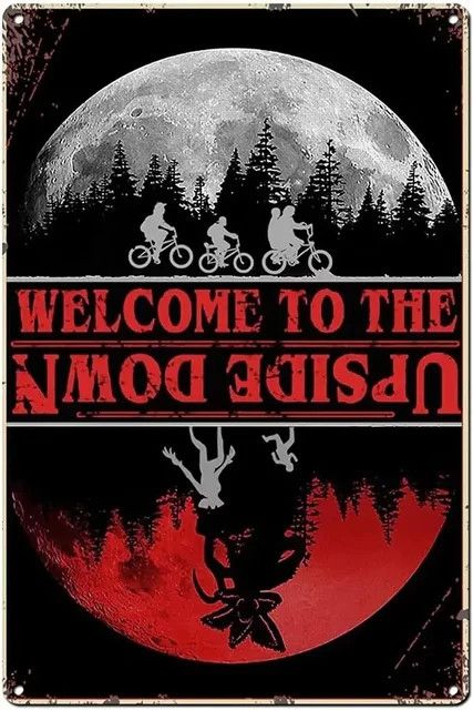 Vintage Metallblechschild MINISO Stranger Things Welcome to The Upside Down, Rechteckig, Breite: 30,0 cm, Höhe: 20,0 cm, Tiefe: 1,0 cm - Bild 1