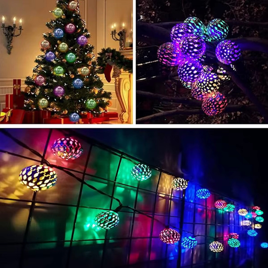 Peach Forest Solar LED Lichterkette mit marokkanischen Kugeln für Garten, Hochzeit und Party - Bild 4