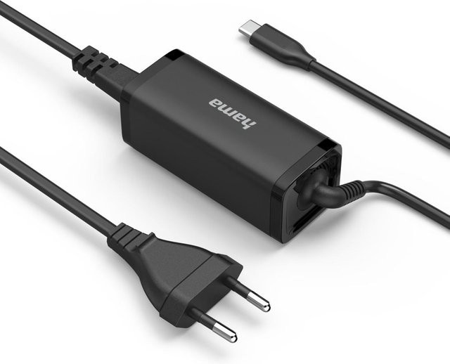 Hama Universal-USB-C-Notebook-Netzteil mit GaN-Technologie und Power Delivery (PD), 65W, Schwarz - Bild 1