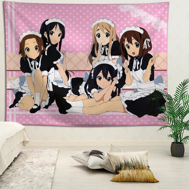 VIKAMA K-On! Anime-Wandteppich mit niedlichem Mädchen-Design als Kawaii-Wanddekoration für dein Schlafzimmer - Bild 1