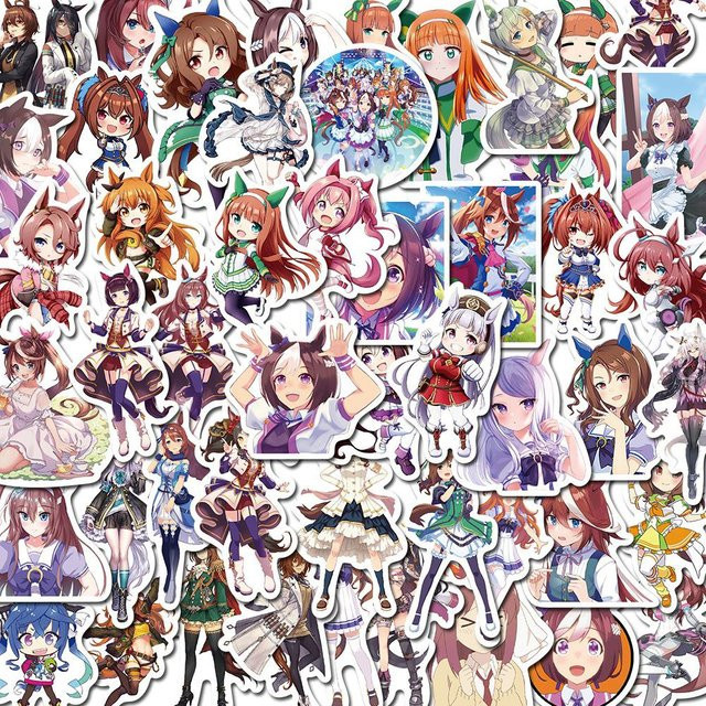 Umamusume Pretty Derby Anime Aufkleber Set mit Tokai Teio Motiv in Multicolour für Laptop, Telefon und Auto - Bild 1