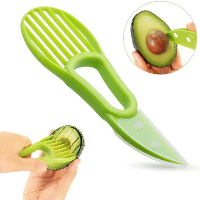 3 in 1 Avocado Slicer und Kernentferner in Grün aus Kunststoff - Bild 1