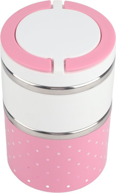 Isolierte Thermo-Lunchbox von Qiilu aus Edelstahl in Pink mit 930 ml Füllmenge - Bild 1