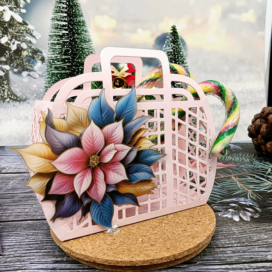 Alinacutle Handtaschenkorb Geschenktüte aus Papier in Gold für Weihnachtsgeschenke und DIY-Bastelprojekte - Bild 4
