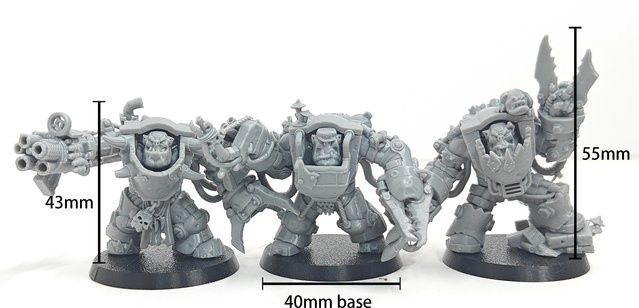 Tusk Model Orc Ork, Fantasy, Harz, Einzelfigur, Grau, 3-teiliges Set - Bild 1