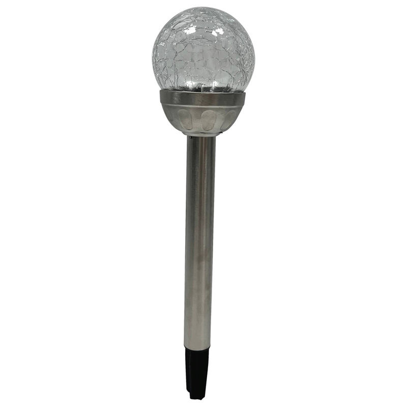 Sensation Solarleuchte Kugel in Edelstahloptik mit RGB LED und Glas, Farbe: Silber/Multicolour, Höhe: 38 cm, Durchmesser: 8 cm - Bild 2