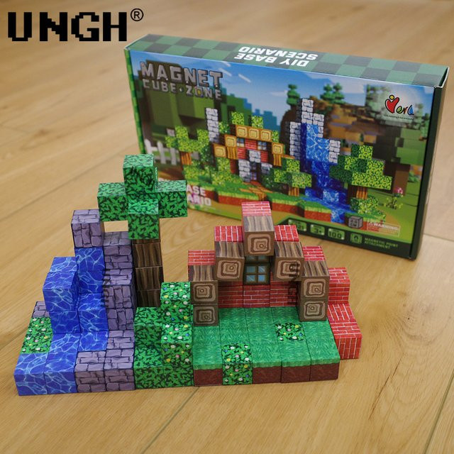 UNGH Magnetblock Baustein Magnet Puzzle, Bauset, 100-teiliges Set, ab 3 Jahre - Bild 1