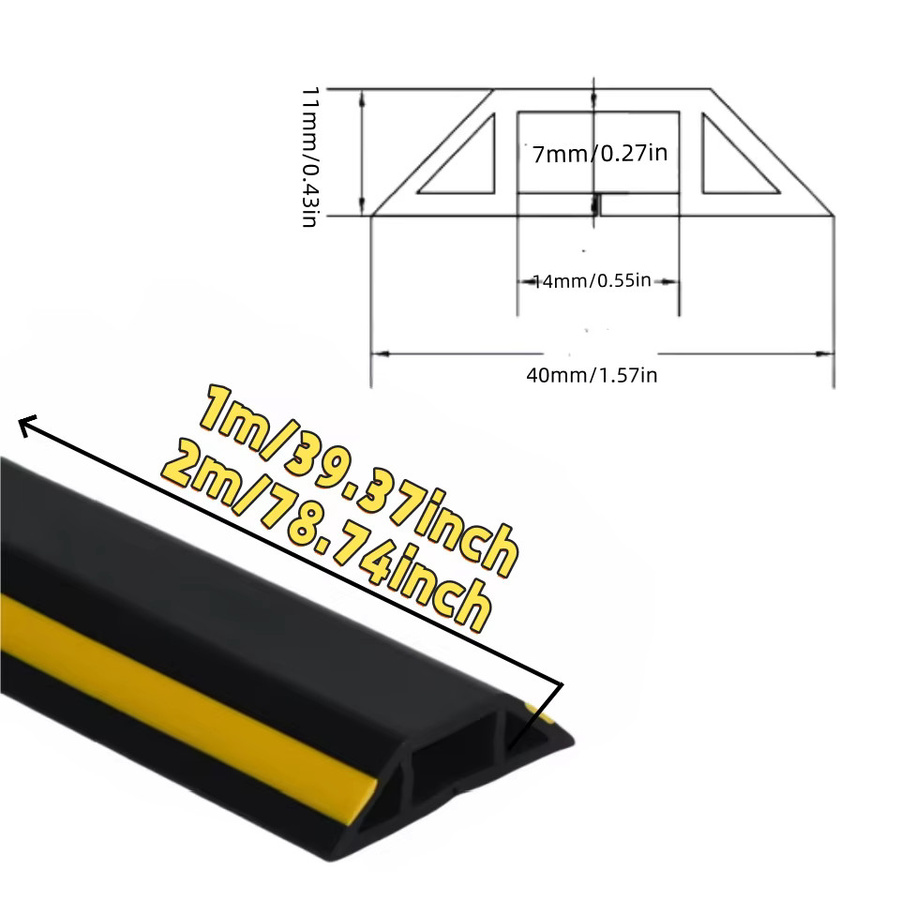 Selbstklebender PVC-Kabelschutzmantel in Gelb und Grau, 1 Rolle, Breite: 4 cm - Bild 2