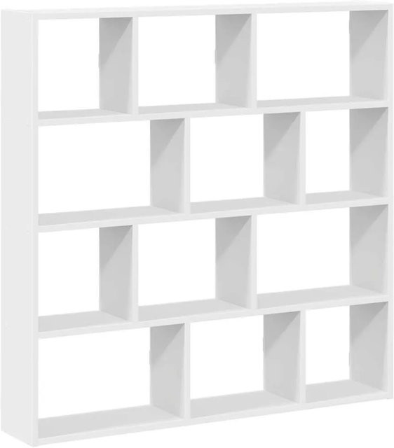 vidaXL Würfelregal mit 12 Fächern in Weiß, Wandmontage, Modernes Design aus MDF - Bild 1