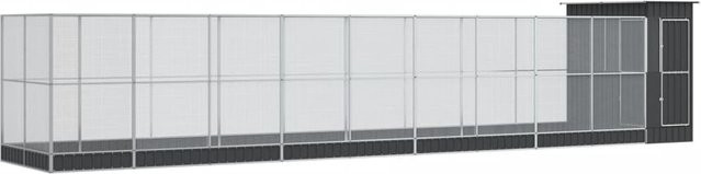Voliere mit Anbau von VD Home Furnishing in Silber/Grau aus Stahl, B/T/H: 1037 x 203 x 216 cm - Bild 1