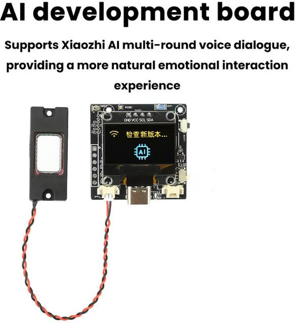 ESP32-C3 XiaoZhi AI Robot Intelligentes Sprachdialogmodul mit 0,96-Zoll-OLED-Display, Wi-Fi und Bluetooth, Schwarz - Bild 1