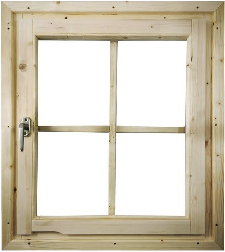 KARIBU Gartenhaus Fenster naturbelassen braun für 40 mm Holzwand mit 38 mm Rahmenstärke - Bild 1