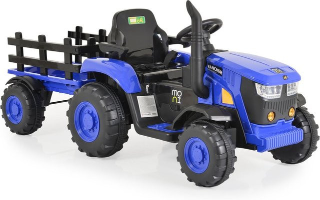 Moni Rancher Elektrotraktor mit Anhänger, blau, mit Licht und Sound, ab 3 Jahren - Bild 1