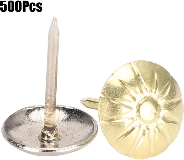 500 Stück GoolRC Polsternägel aus Eisen in Silber mit Chrysanthemenform für Sofadekor und Bekleidungszubehör, Durchmesser: 11 mm, Höhe: 16 mm - Bild 1